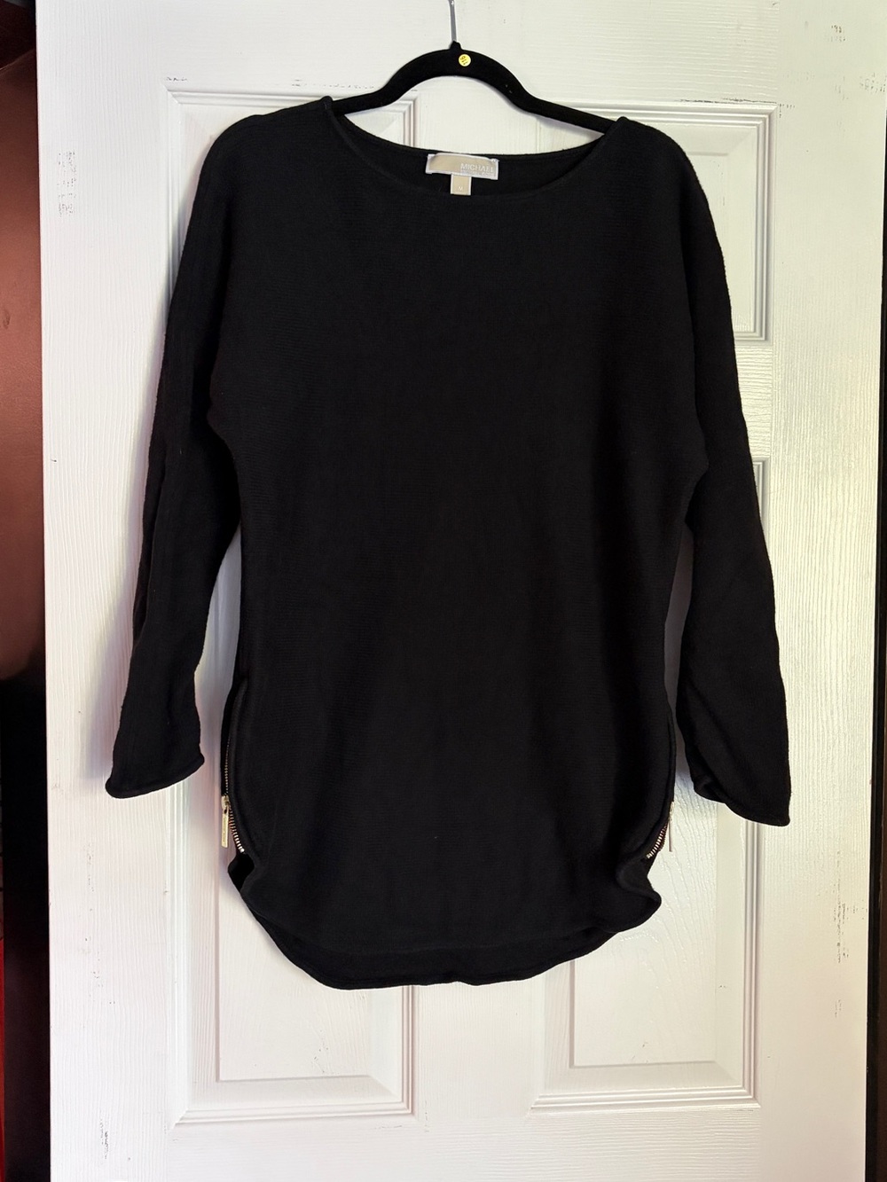 Michael Kors Side Zip Sweater Tunic Black Medium